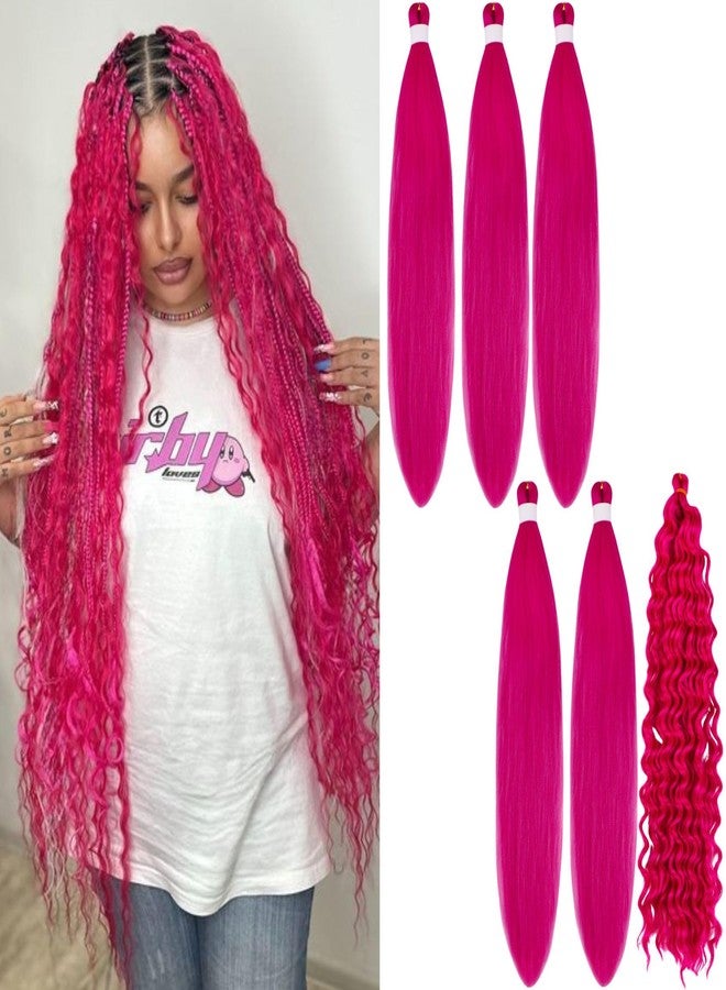 Leticia Magenta Braiding Hair Pre stretched for Boho Braids Boho Braiding Hair with Boho Curls - Image 1